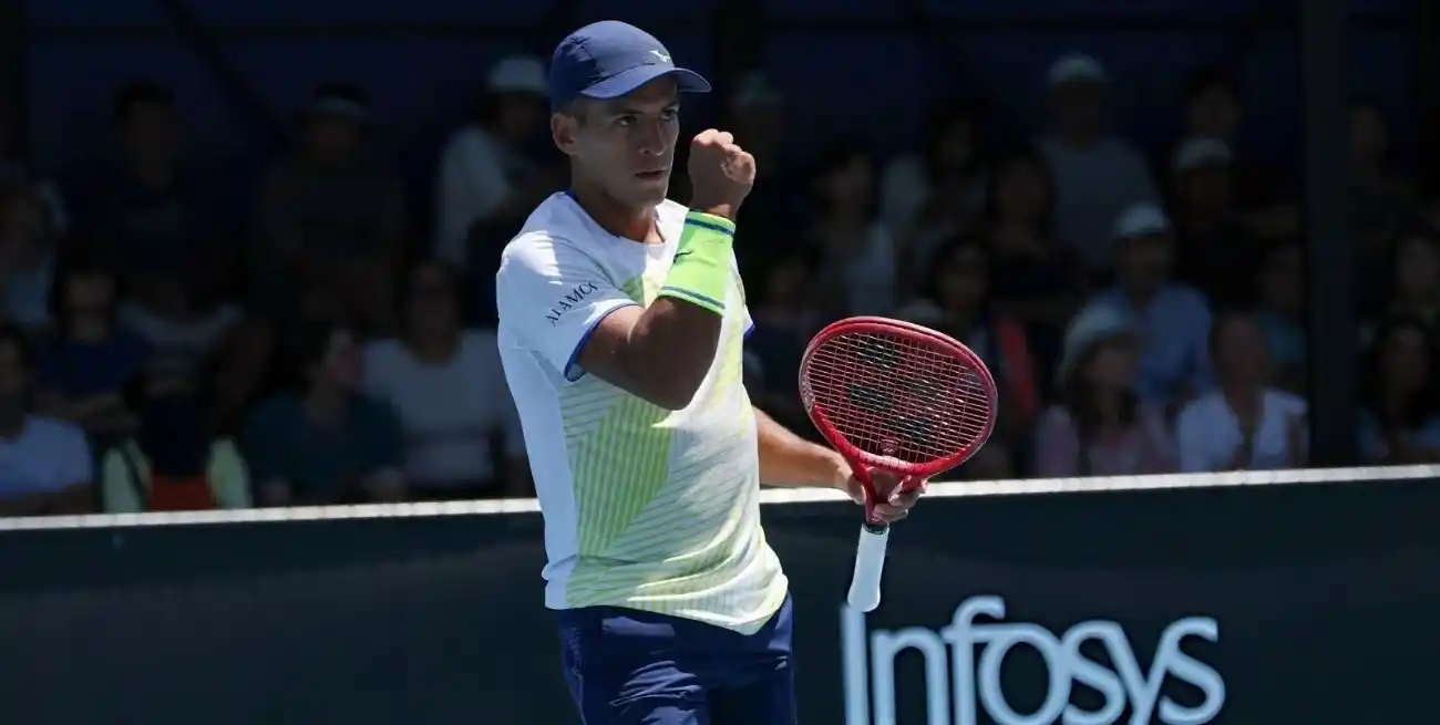 Sebastián Báez en el Australian Open.