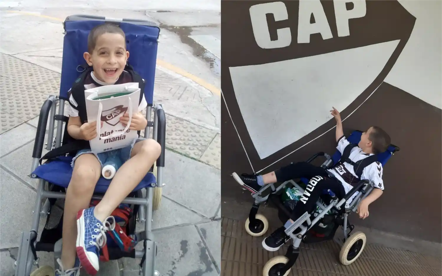 Manu tiene una rara enfermedad terminal y lo único que lo calma de sus ataques es ir a pasear a Platense