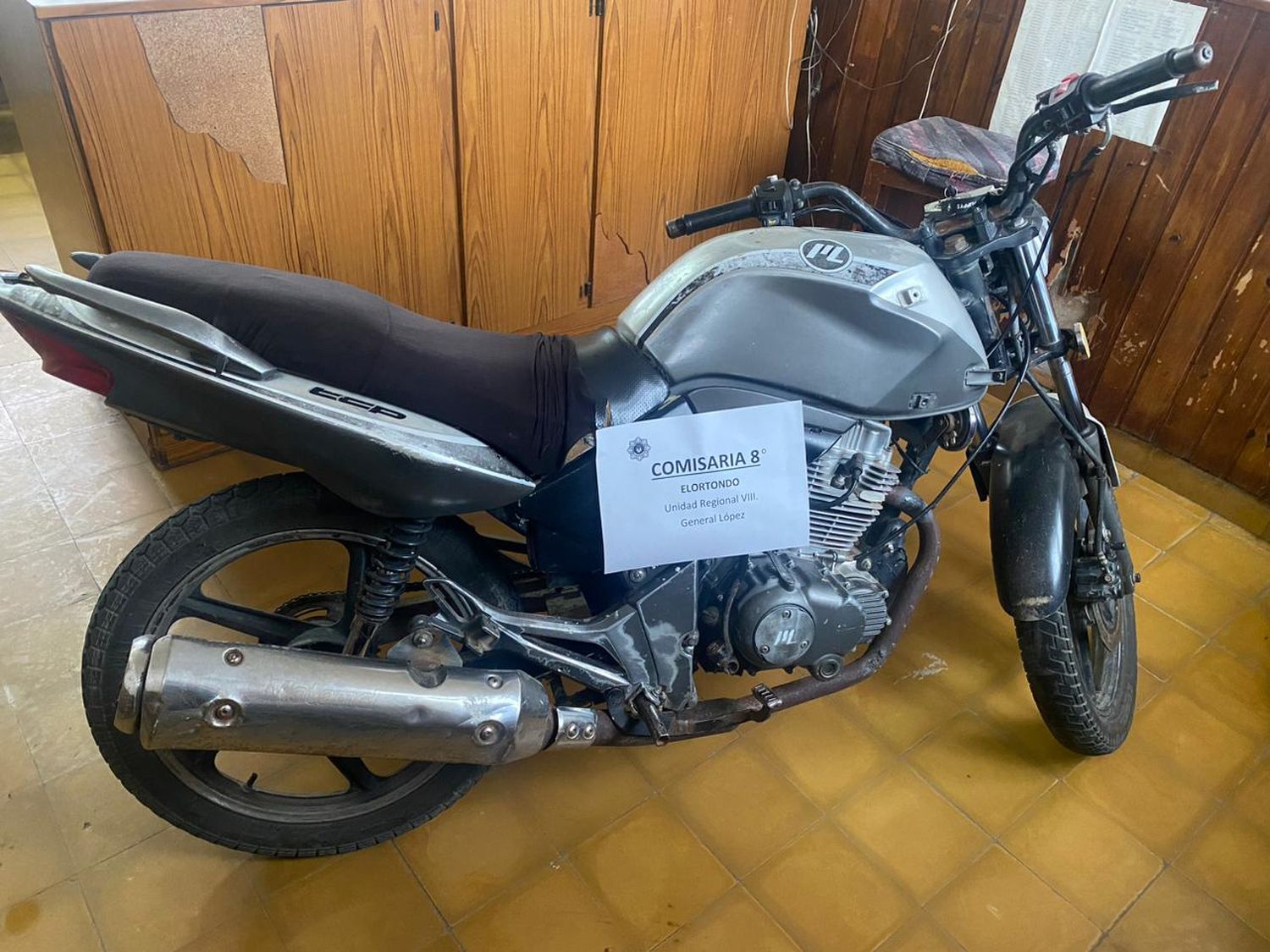 La moto es una  Motomel SR 200. Crédito: Relaciones Policiales.