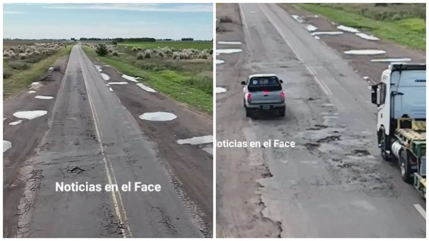 Trampa mortal en la Ruta 33 entre Villegas y América: diez autos dañados en una mañana y las obras siguen paralizadas
