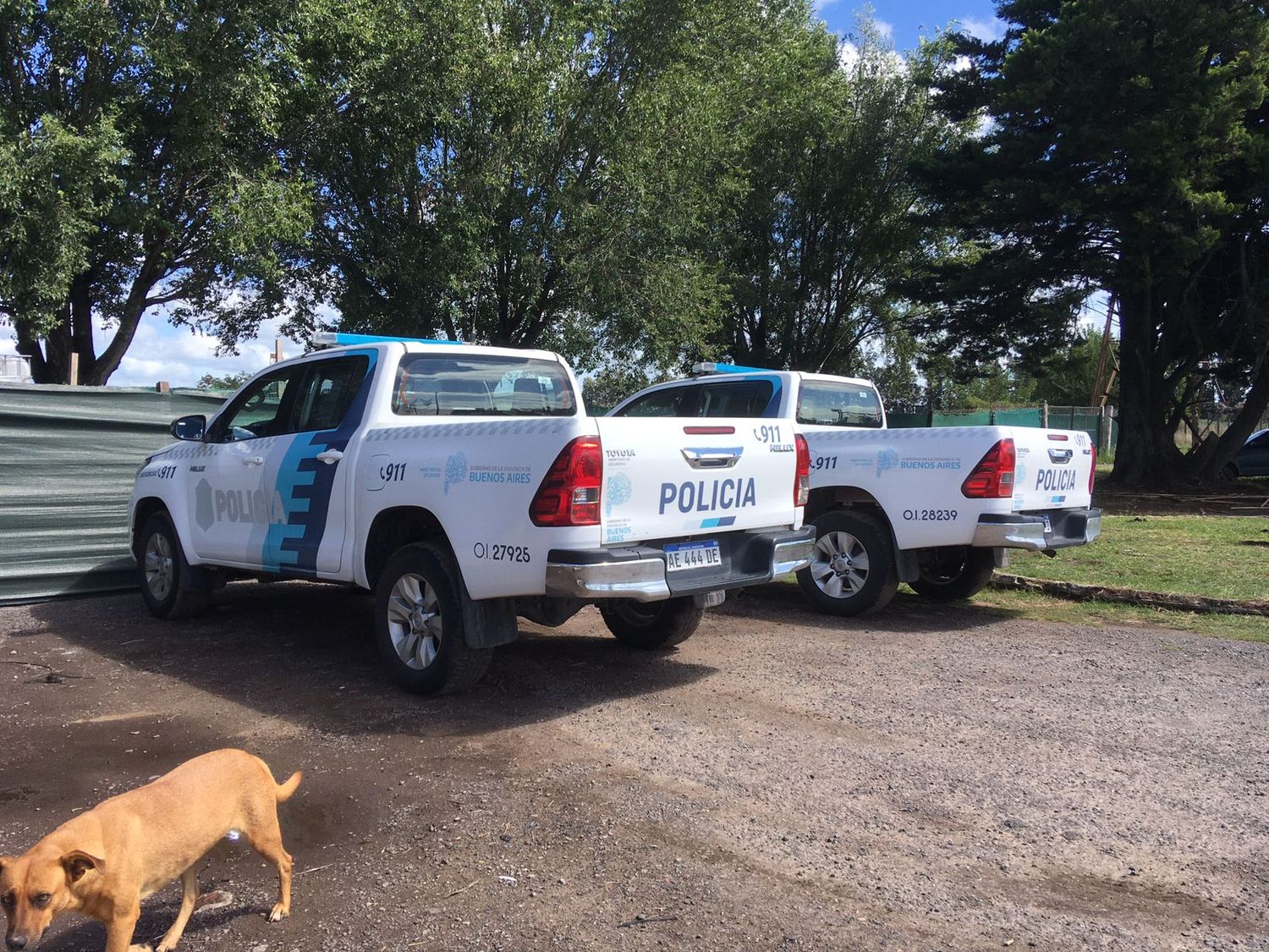 Los móviles del Comando de Prenveción Rural San Pedro.