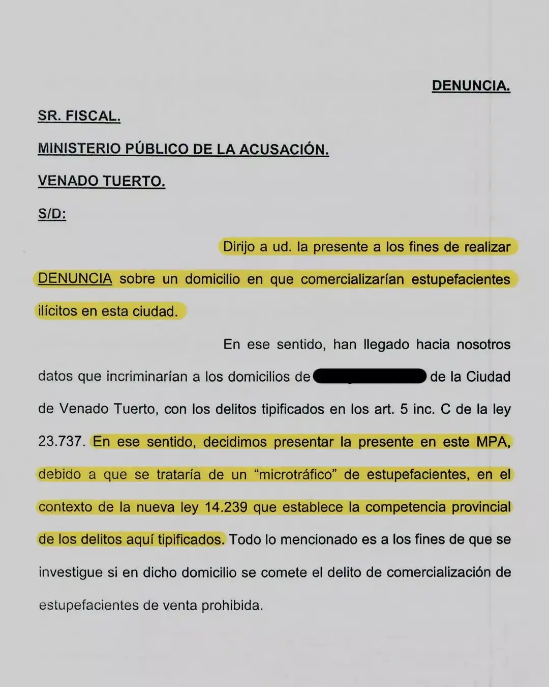 Denuncia Di Gregorio