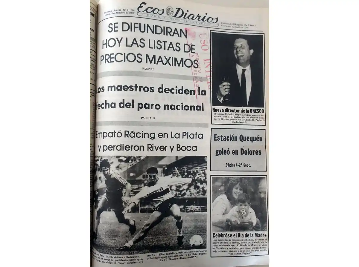 Lunes 19 de octubre de 1987