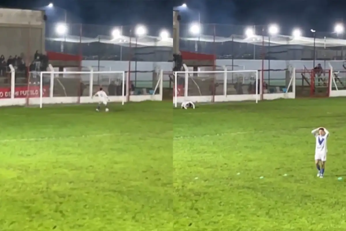 Un gol errado en el fútbol entrerriano causó furor a nivel mundial: ¡Mirá el video!