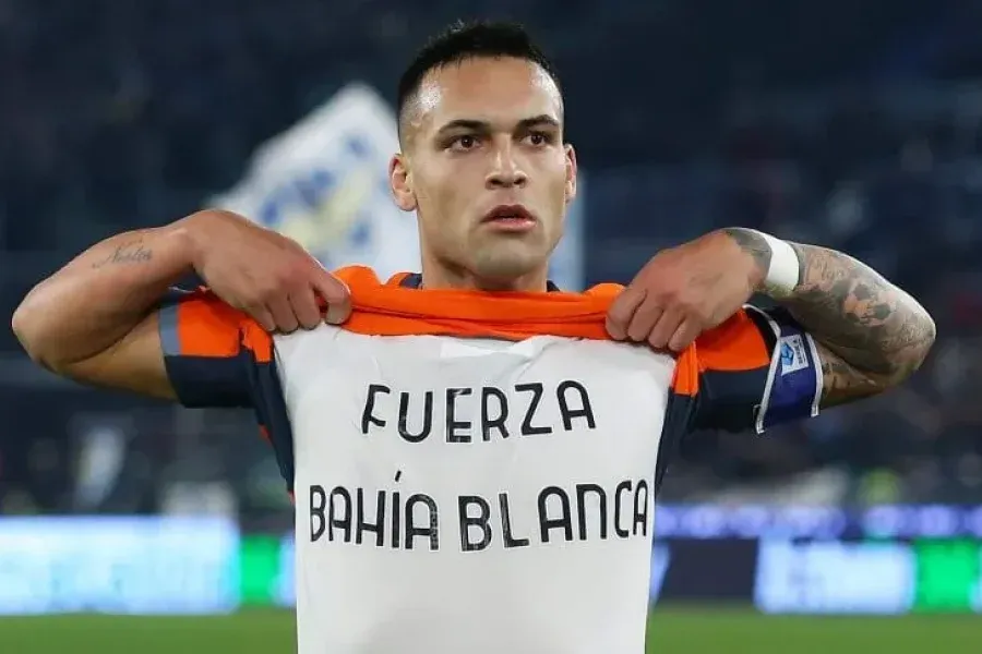 Lautaro Martínez le dedicó su gol a Bahía Blanca tras la tragedia