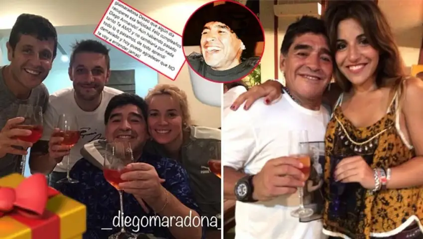 Maradona festejó su cumpleaños y Gianinna le dedicó un picante saludo 