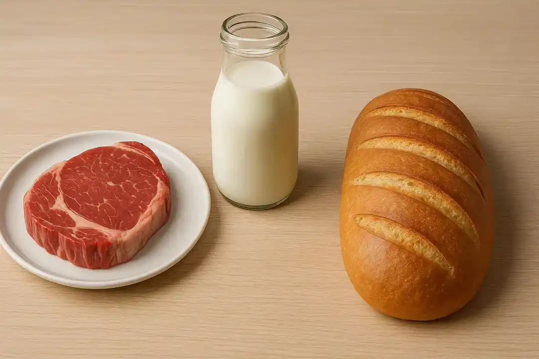 Con mayor peso nacional, la carga impositiva supera la ganancia en el precio de la carne, el pan y la leche