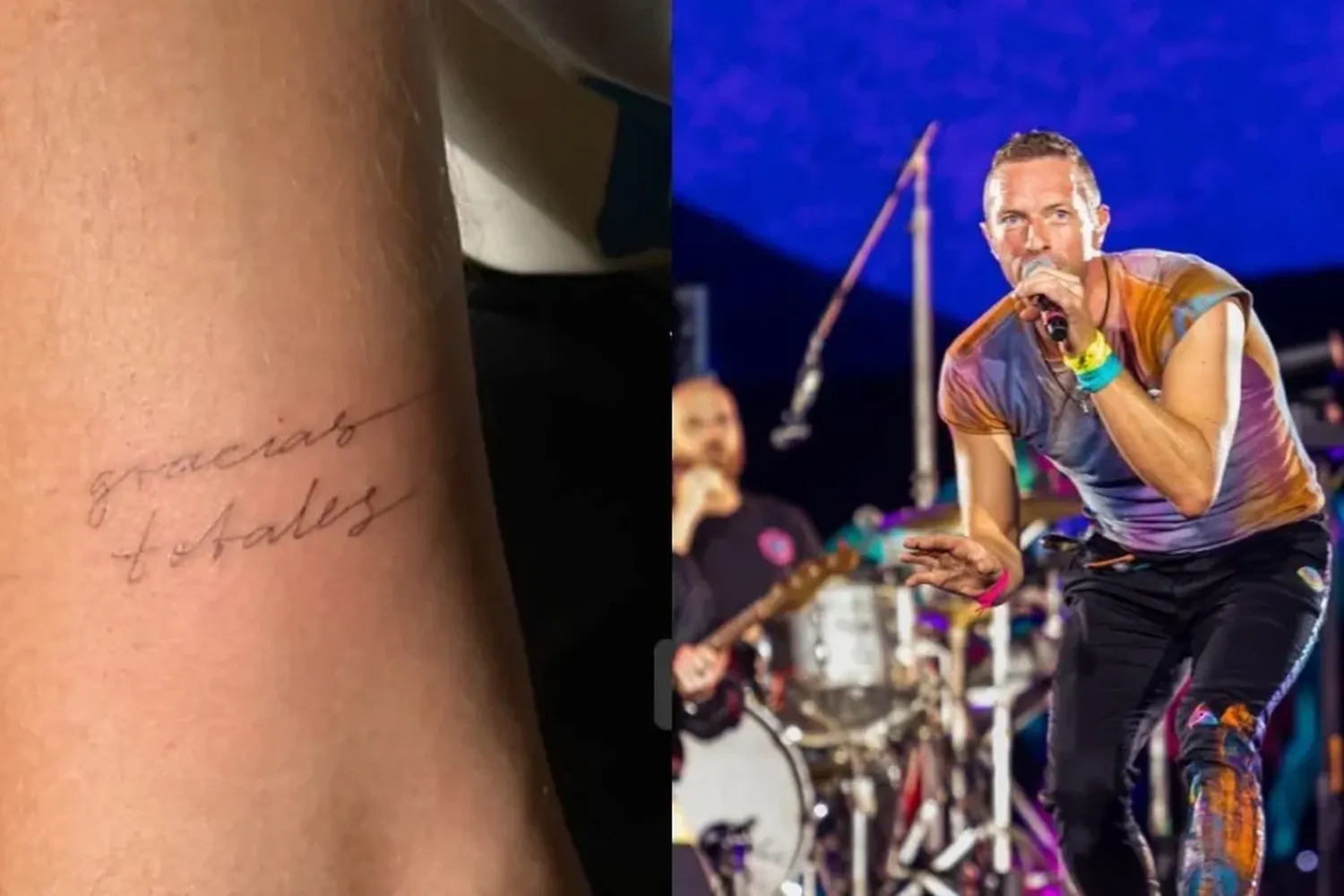 Chris Martin se tatuó una frase que resume su amor por Soda Stereo y la Argentina: “Gracias totales”