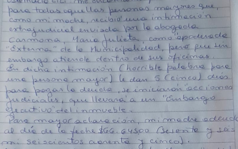 Pago de tasas: recibió una intimación y reclama