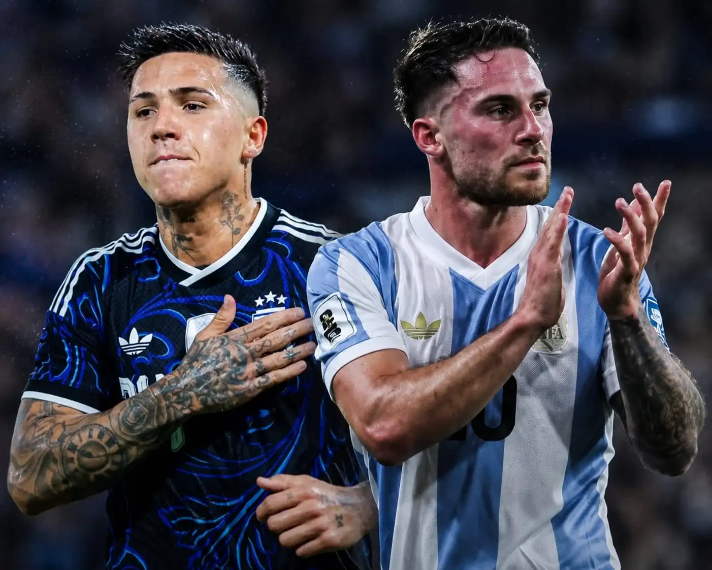 Enzo Fernández y Alexis Mac Allister, dos de los referentes del mediocampo argentino.