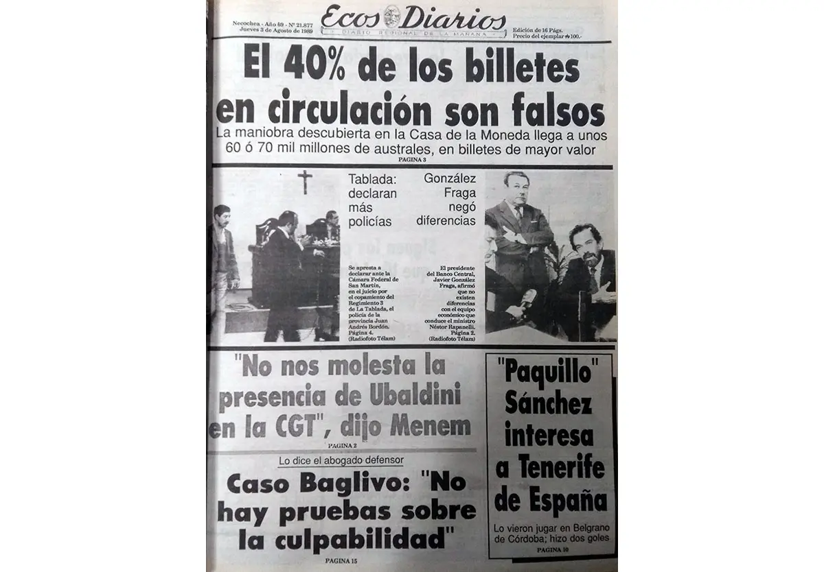 Jueves 3 de agosto de 1989