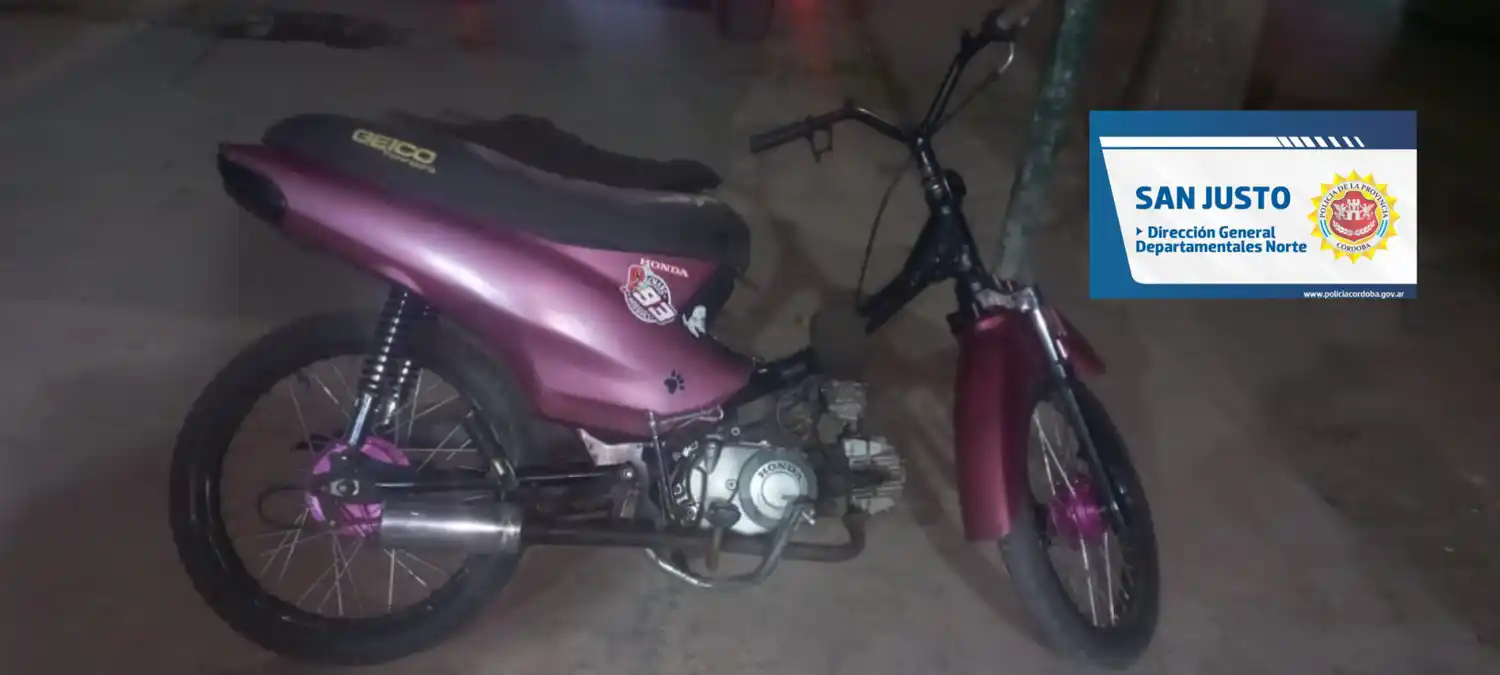 Motocicleta Honda Biz quedó en manos de las autoridades