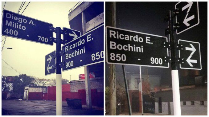 A pocas horas del homenaje, robaron el cartel de la calle Diego Milito