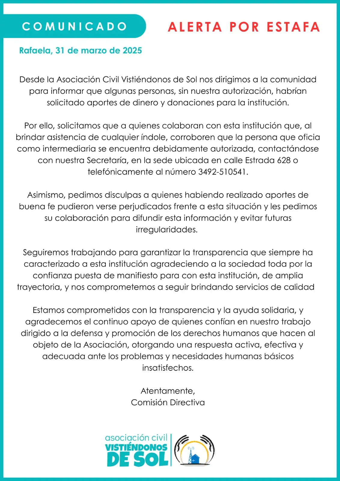 estafa vistiéndonos de sol