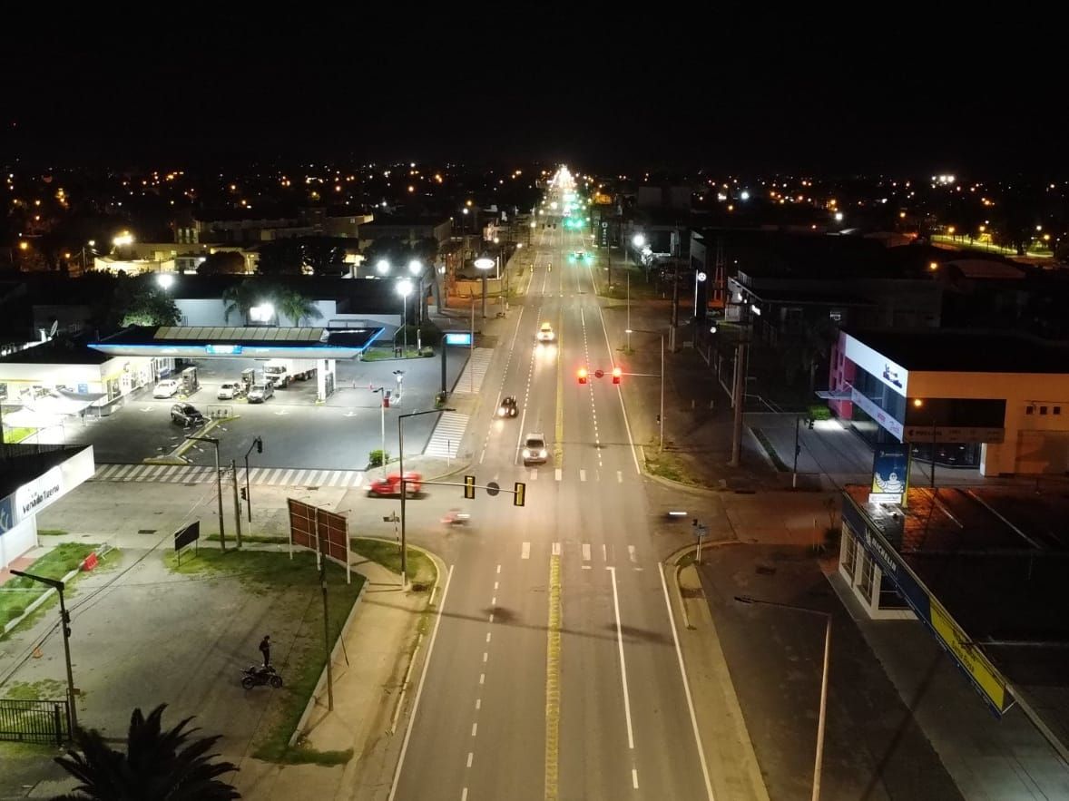 luces led ruta 8 e Yrigoyen