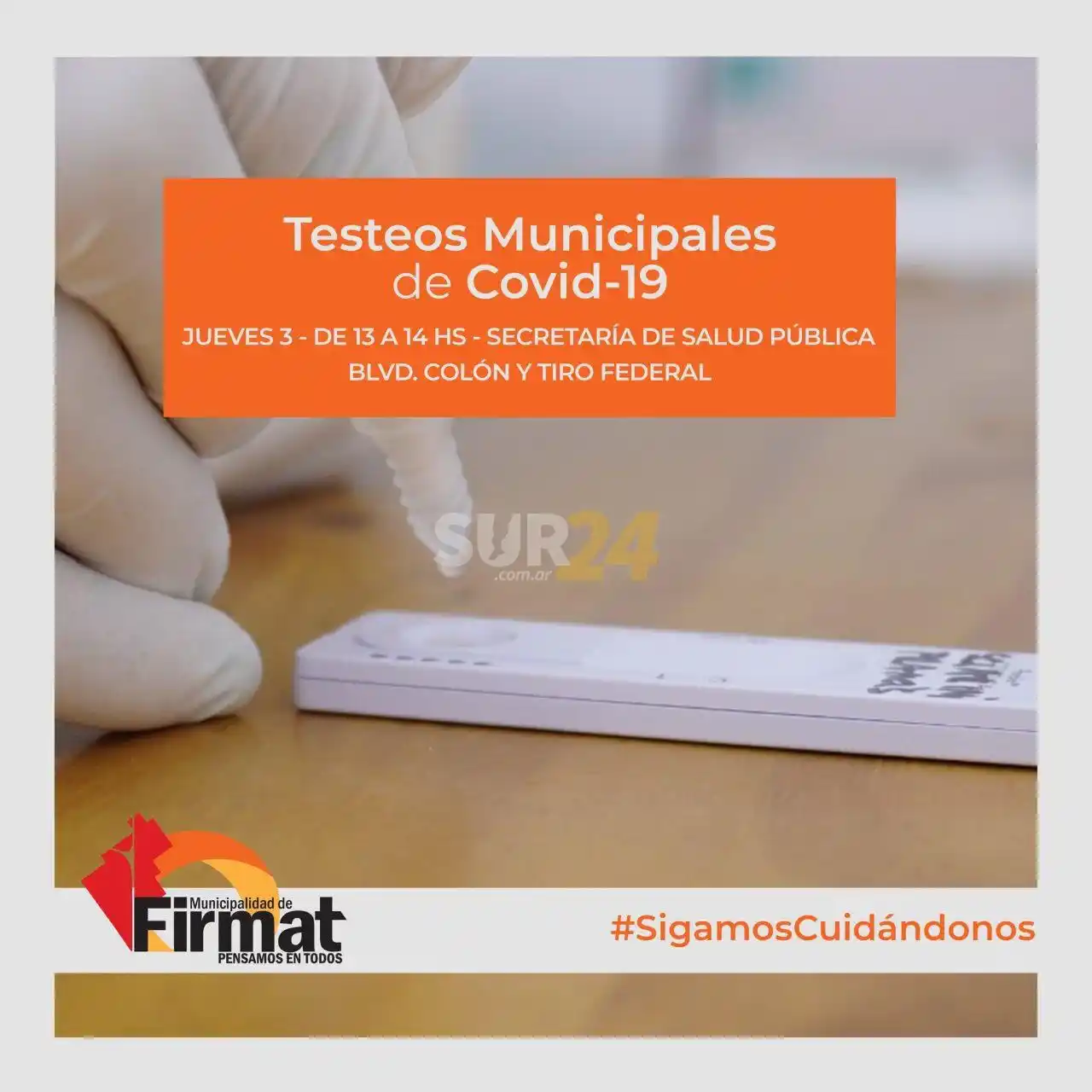 Firmat: siguen los testeos municipales de Covid-19