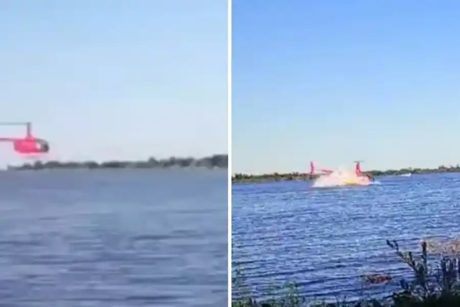 VIDEO | Un piloto de helicóptero que hacía maniobras peligrosas se estrelló en el Río Paraná y murió en el acto
