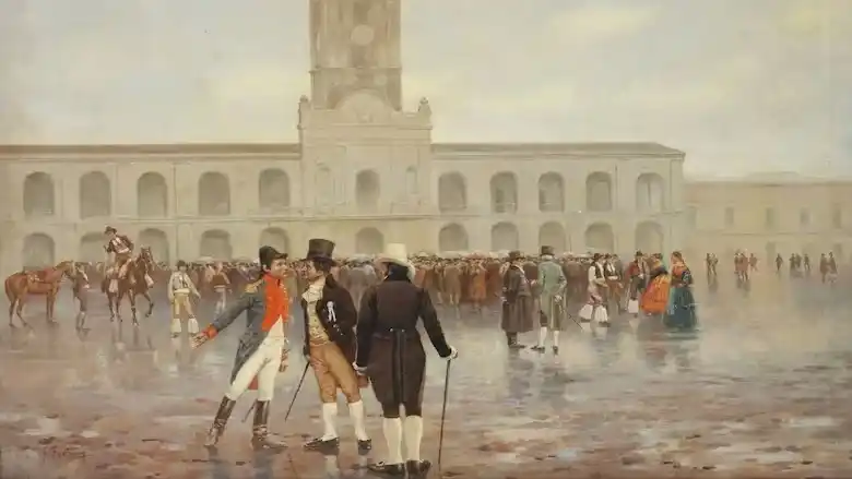 La Revolución de Mayo, óleo de Francisco Fortuny