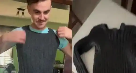 El insólito suéter que tejió una abuela a “ojo” se volvió viral en TikTok