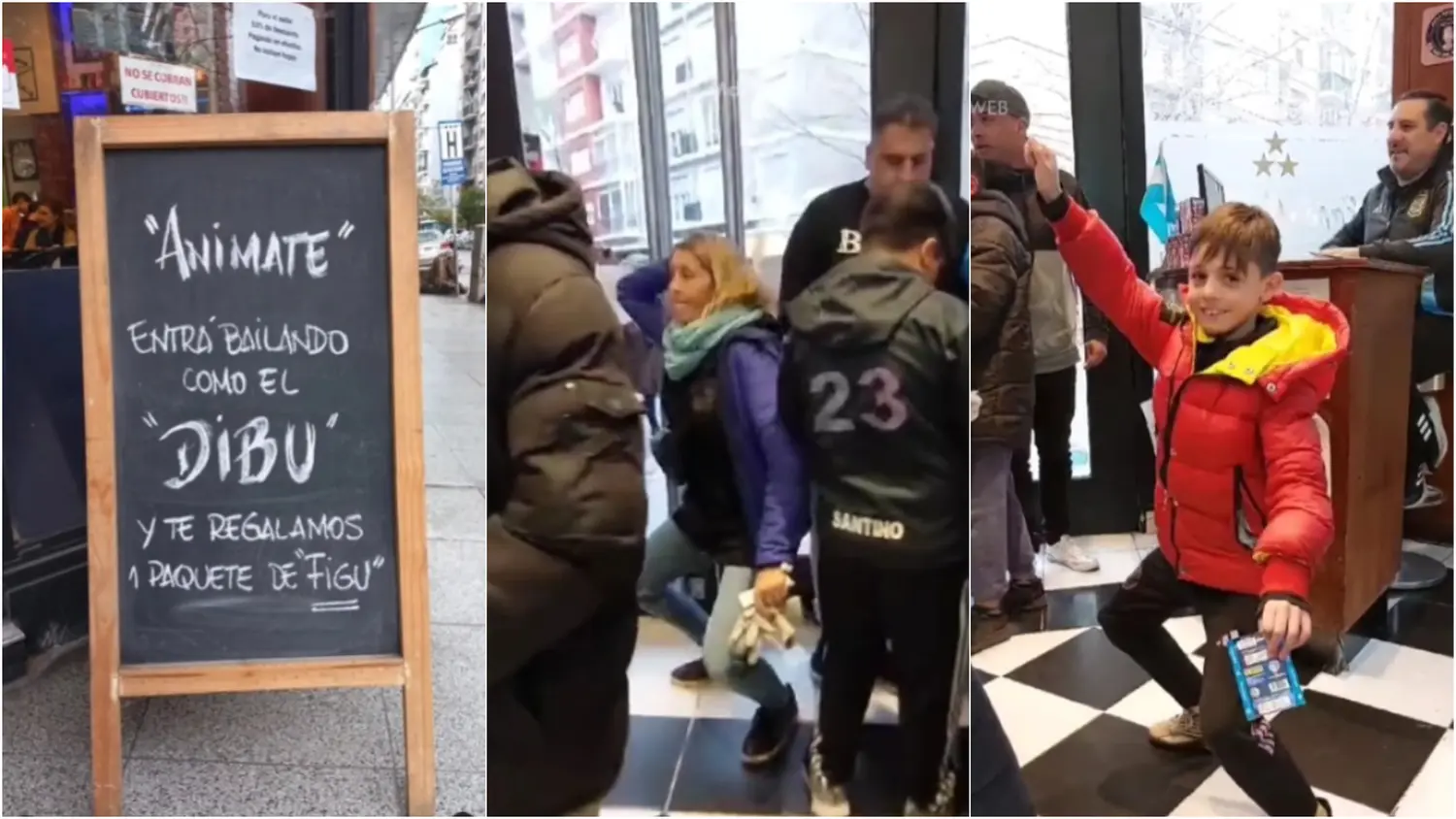 En Mar del Plata todos bailan como el Dibu Martínez: Un negocio regala figuritas a los que entran imitando al arquero