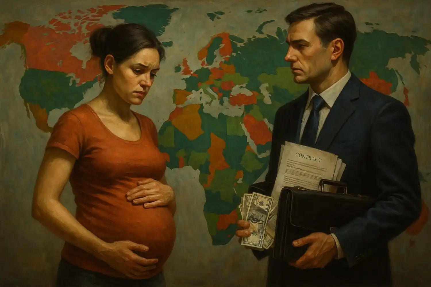 La subrogación de vientre opera bajo marcos legales dispares en el mundo. Detrás de cada contrato, una mujer y un niño quedan atrapados entre el deseo, el dinero y la ley.