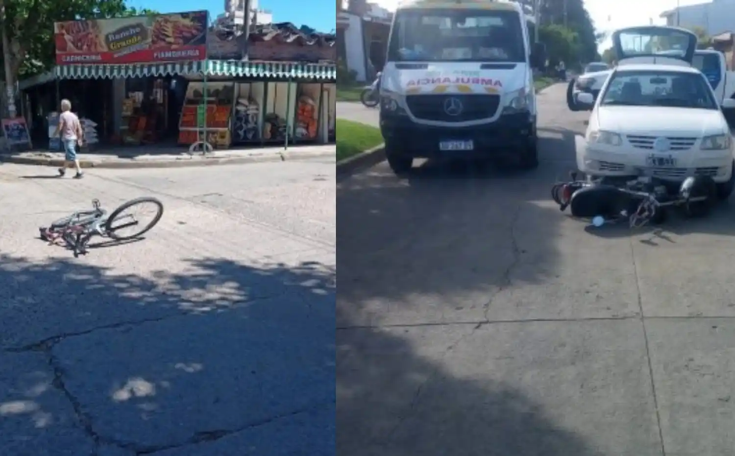 Moto y auto, auto y bici: más accidentes con heridos trasladados al Hospital