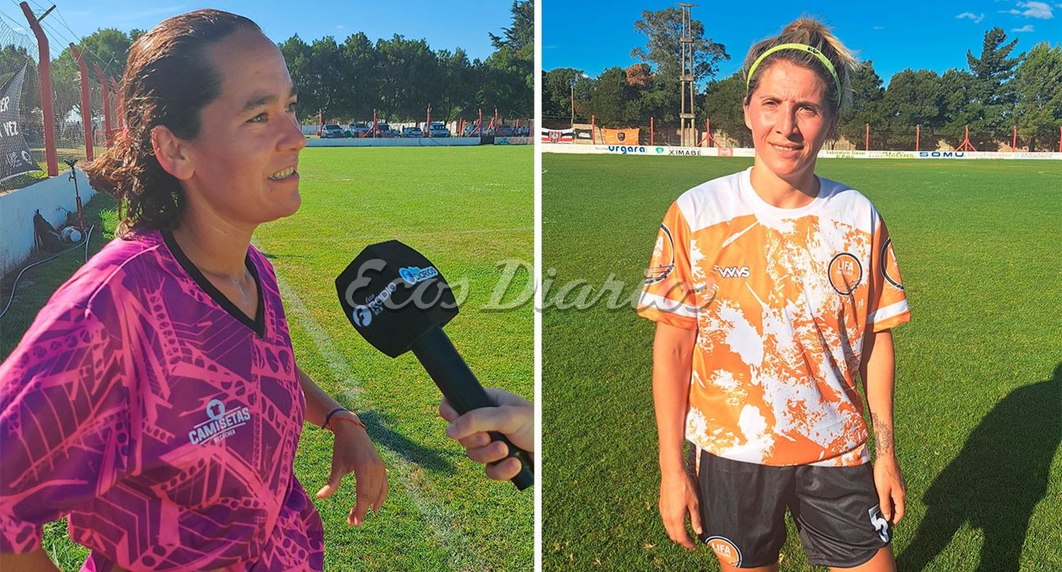 Belén Reynoso y Marcela Sánchez, jugadoras del partido solidario
