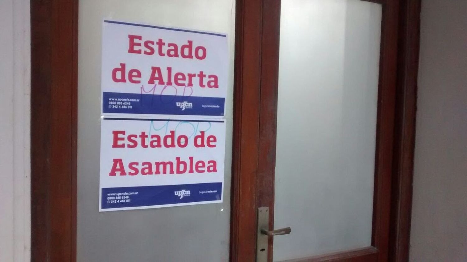 Estado de asamblea en el Ministerio de Obras Públicas