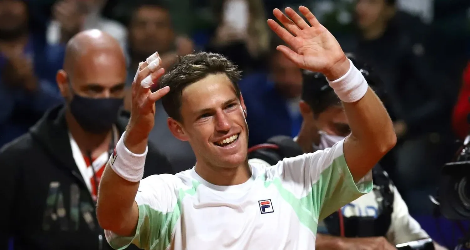 Tennis - ATP 250 - Argentina Open - Buenos Aires Lawn Tennis Club, Buenos Aires, Argentina - February 12, 2022 Argentina's Diego Schwartzman celebrates winning his semi final match against Italy's Lorenzo Sonego REUTERS/Matias Baglietto