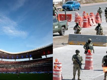 Estadio Akron y controles de seguridad en Jalisco. Foto: AFP