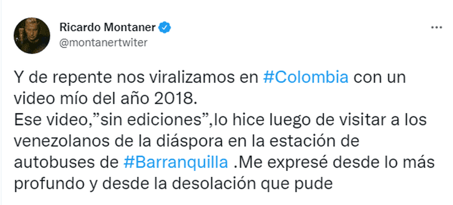 Montaner le dedicó un hilo a Aída Merlano. Foto Twitter