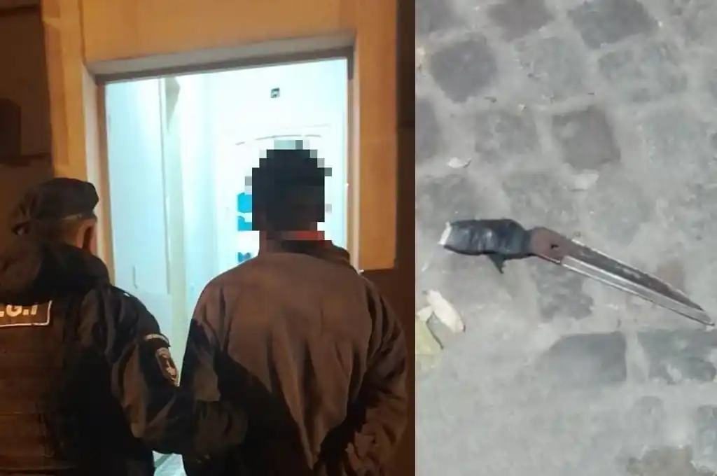 En pleno centro, con un arma blanca y en actitud sospechosa: cayó un joven de 24 años