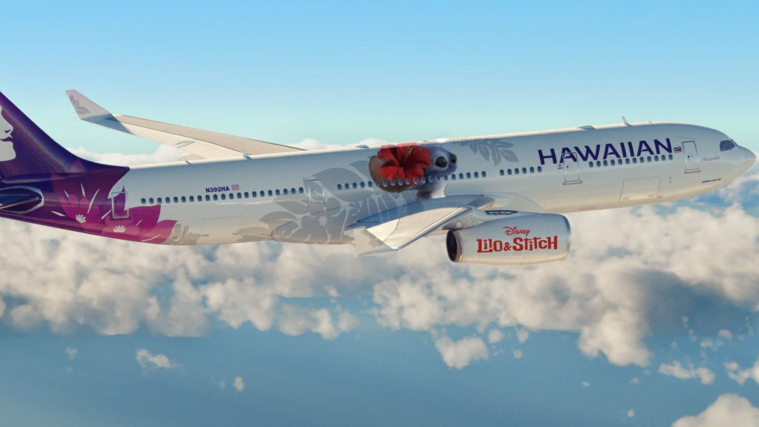 Hawaiian Airlines presenta un livery especial de Lilo & Stitch