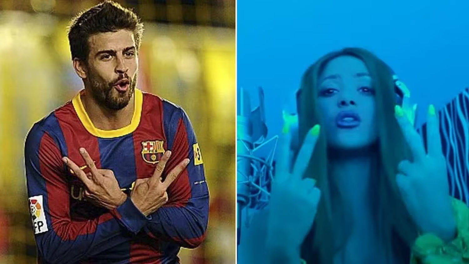 Así le dedicaba Piqué los goles a Shakira, con un doble dos en relación a la fecha de cumpleaños de ambos, el 2 de febrero