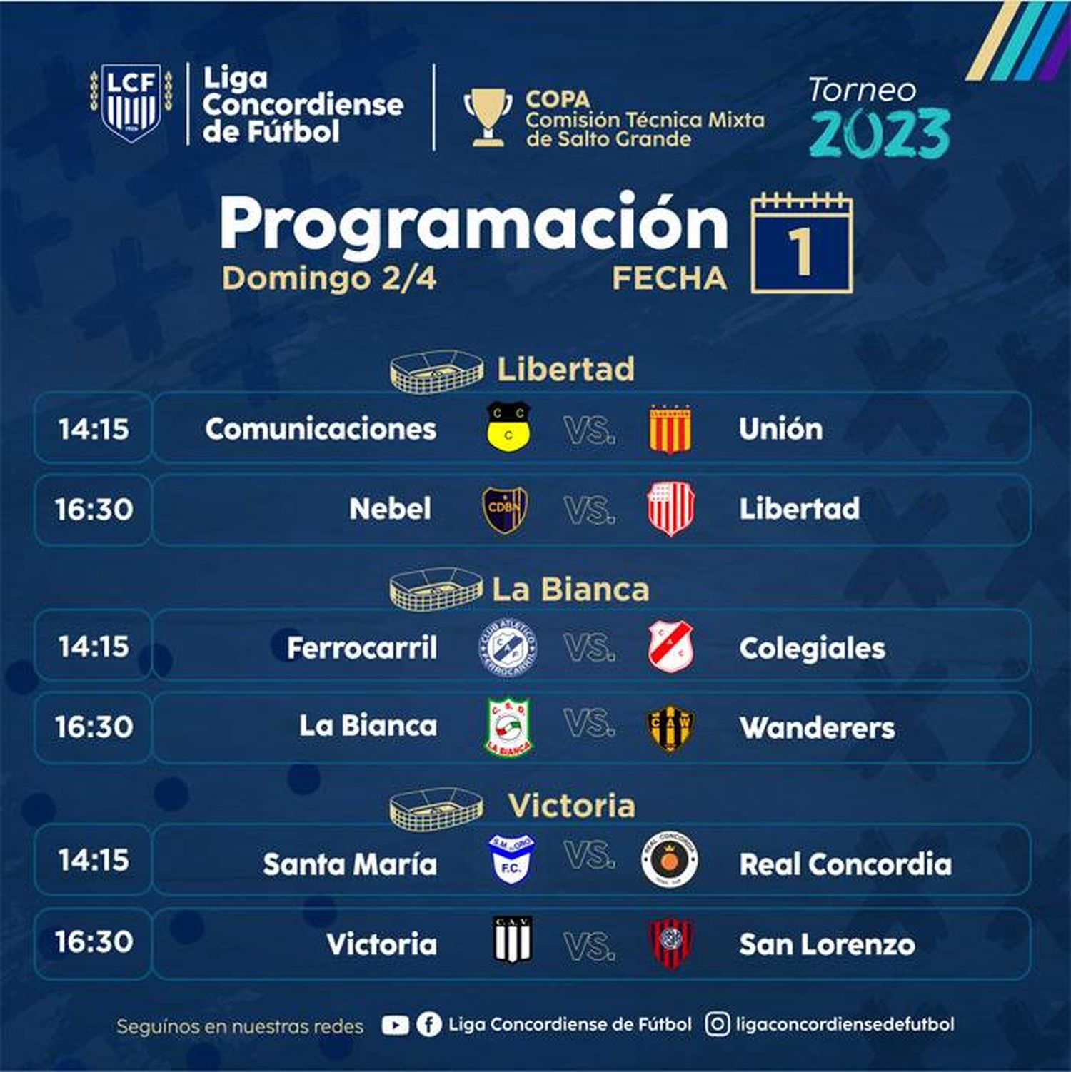 Este fin de semana comienza el fútbol de la Liga Concordiense