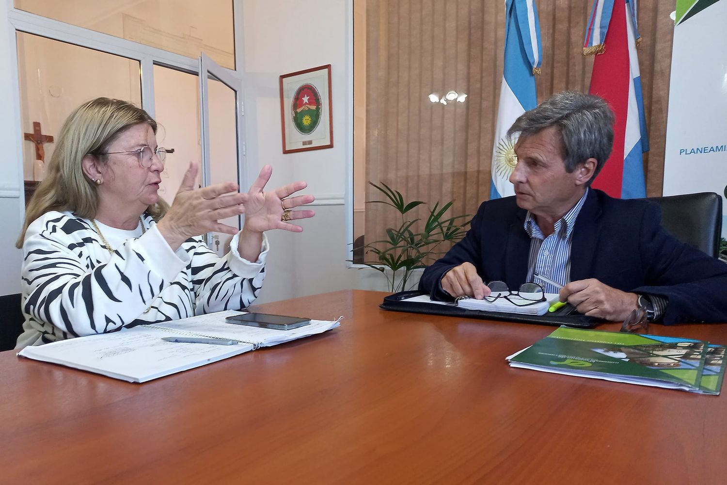 Repasaron una extensa agenda de obras del departamento Diamante