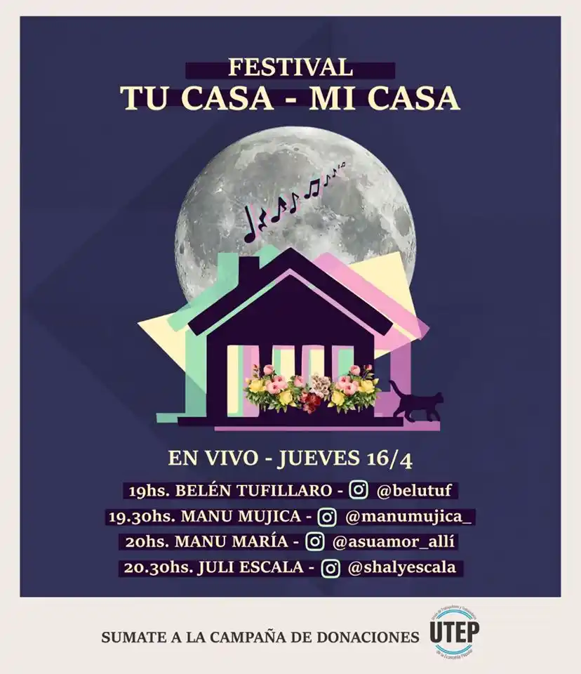 Trabajadores de la Economía Popular invitan a ¨Tu casa, mi casa¨, un festival virtual