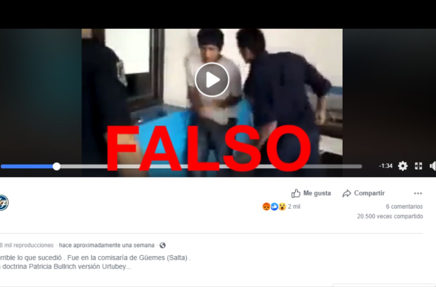 Este video de un policía pegándole a un joven en Salta no es de ahora, sino de 2012
