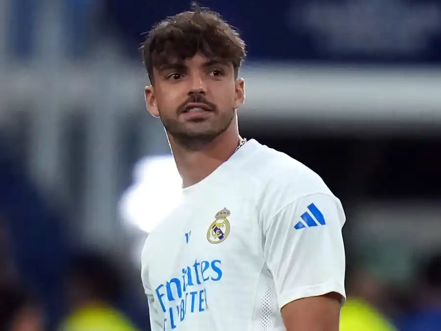 Raul Asencio, en un partido contra el Olympique de Marsella el pasado miércoles.Angel Martinez.Foto:Getty Images