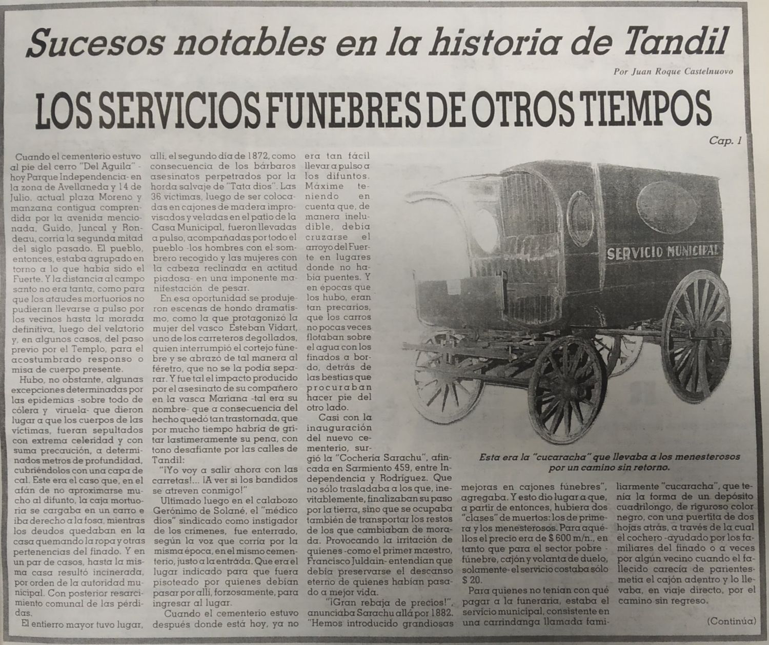 Capítulo 1: Los servicios fúnebres de otros tiempos