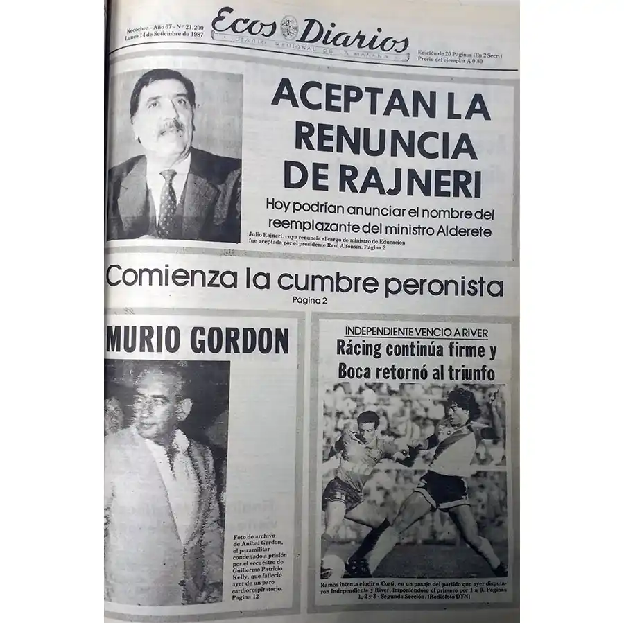 Lunes 14 de septiembre de 1987