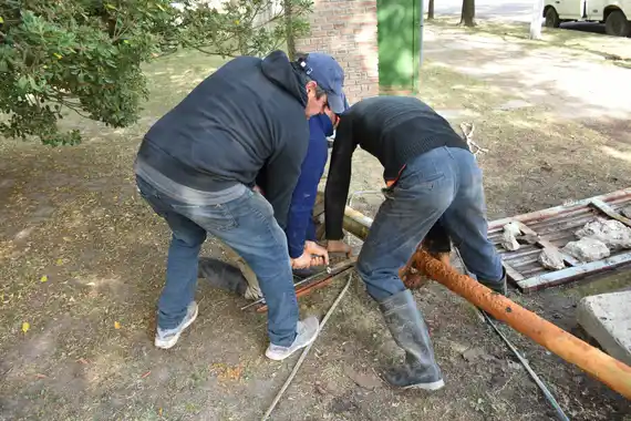 Trabajos en la estación de bombeo de Plaza San Martin