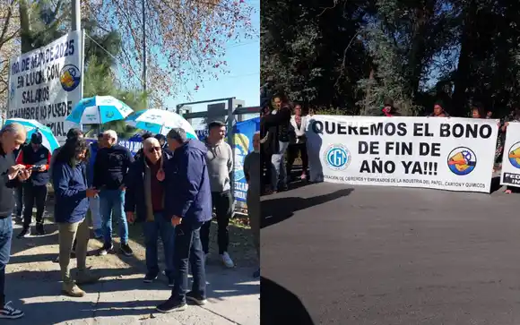 Paritarias: Federación de Papeleros organizó una asamblea en la puerta de la planta de Softys en Zárate