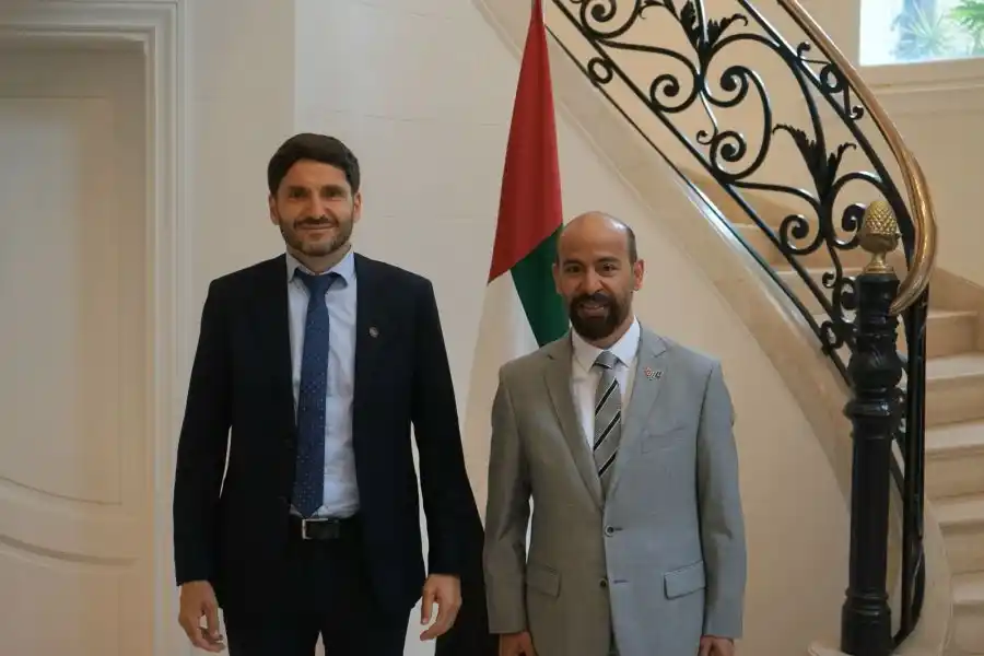 Para potenciar inversiones y exportaciones, Pullaro se reunió con el embajador de Emiratos Árabes Unidos