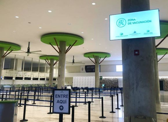 A vaccination center against COVID-19 was installed at Punta Cana International Airport