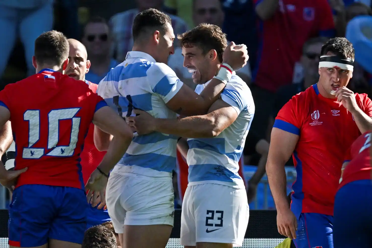 Los Pumas vapulearon a Chile por 59 a 5 en el Mundial de Francia