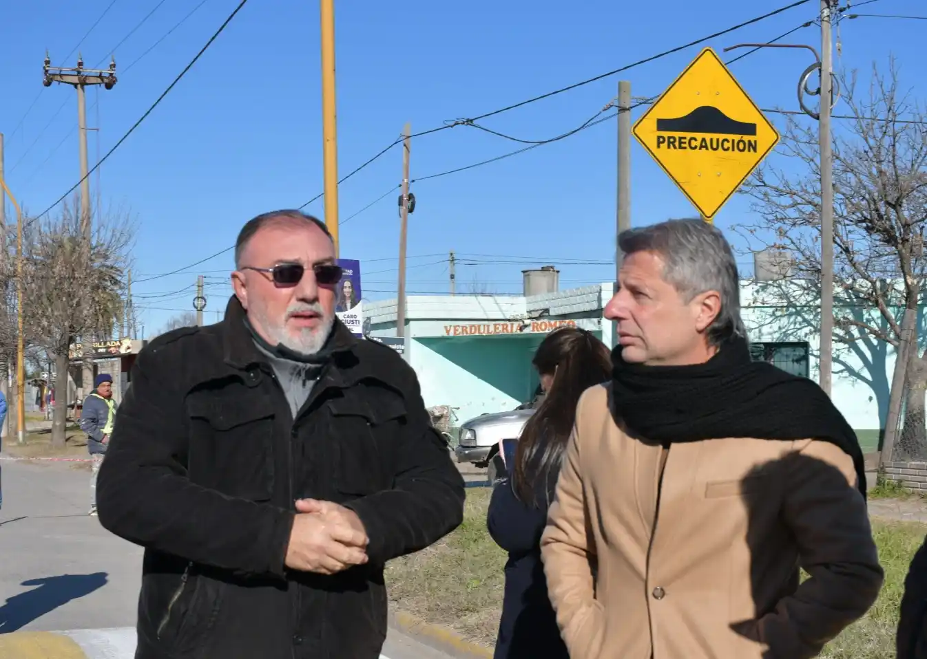 Seguridad vial. Martínez y Bernarte supervisaron tareas viales conjuntas.