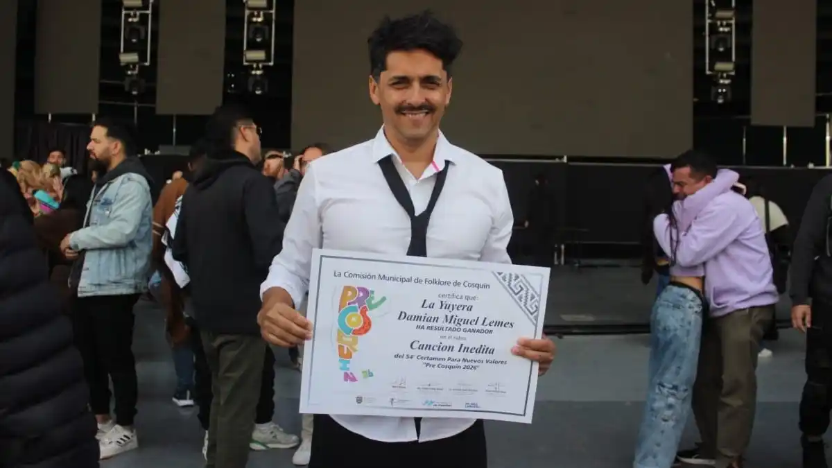 Damián Lemes ganó el Pre Cosquín 2026 en la categoría Canción Inédita