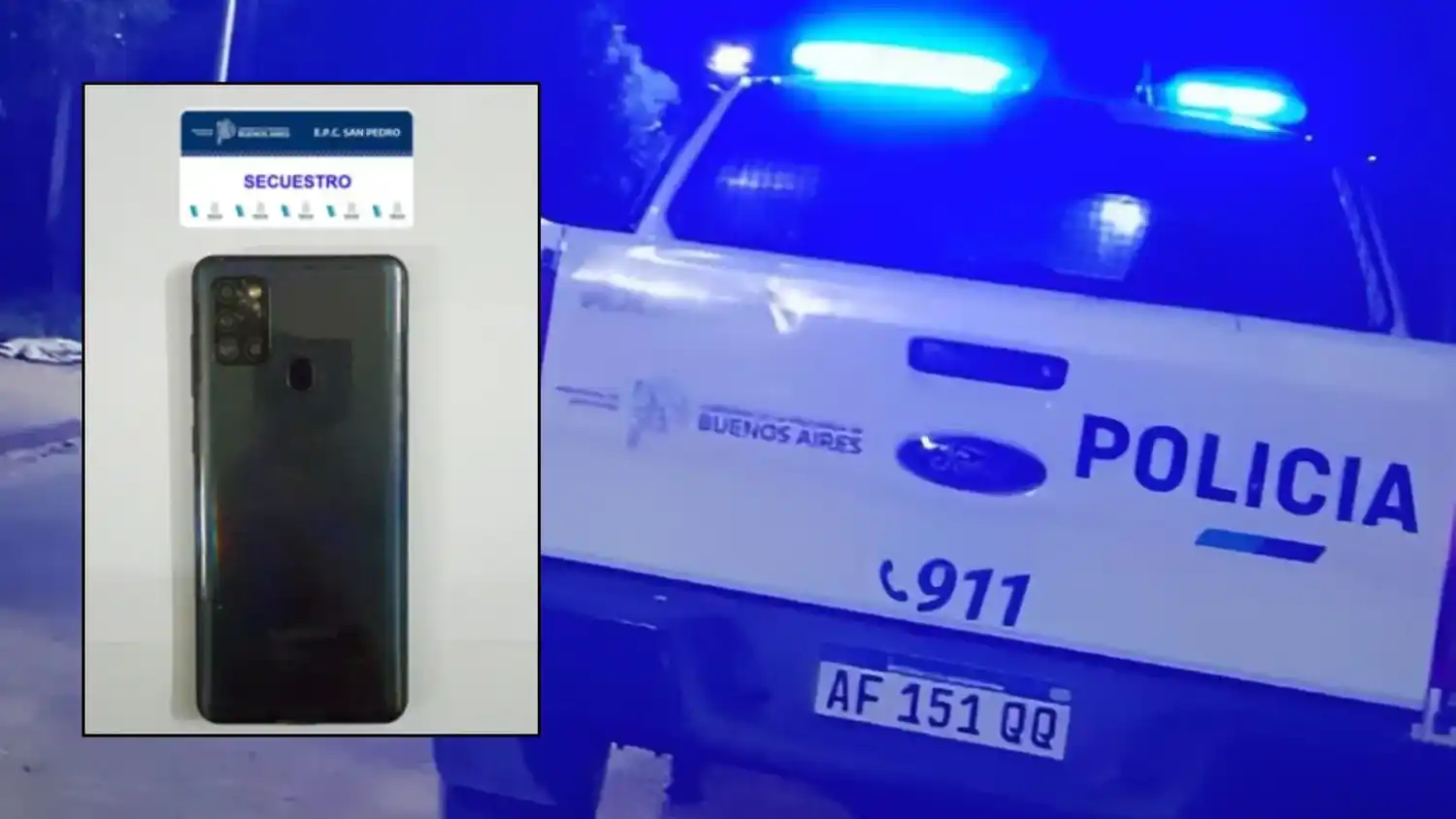 La policía actuó con rapidez y pudo recuperar el teléfono celular sustraído momentos antes.
