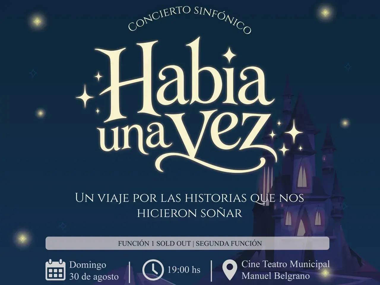 “Había una vez”: concierto sinfónico de la Orquesta Remo Pignoni y VB Comedia Musical